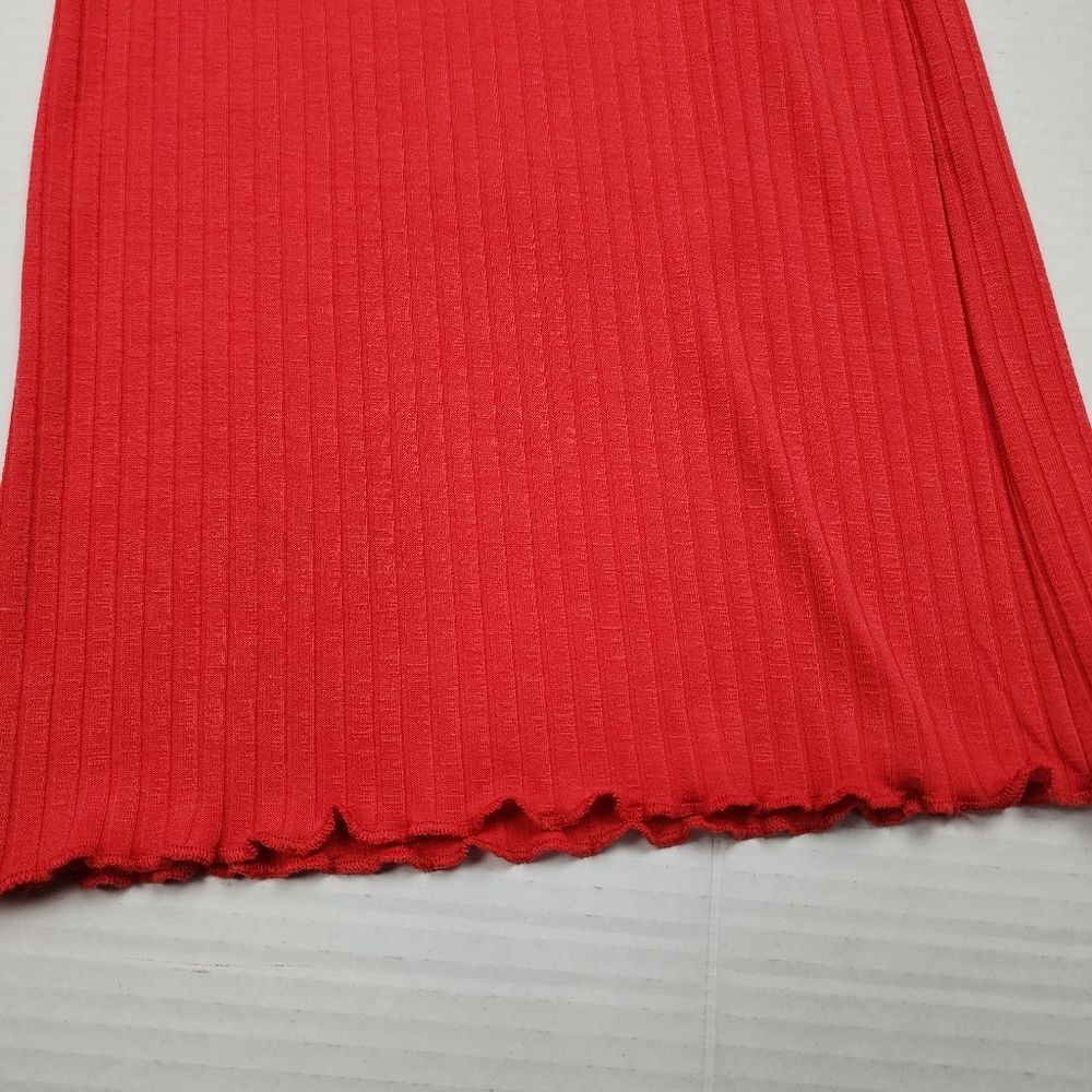 Billabong Easy Waves Pants Ribbed Wide Leg Cropped Red Coral Size L - Picture 12 of 14